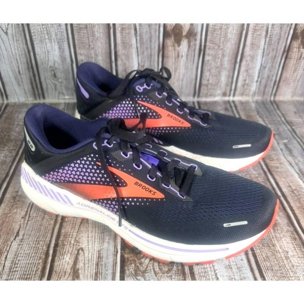Brooks Adrenaline GTS 22 Womens 9 Running Shoes Black Purple READ Sole